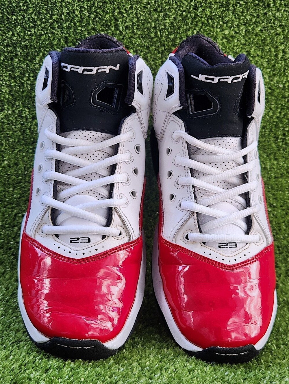 Nike Air Jordan B'Loyal White Gym Red Leather Shoes Sneakers Size 7 Youth 7 Mens - Picture 9 of 16